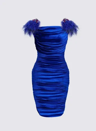 Desire - Velvet Gathered Bodycon Dress 