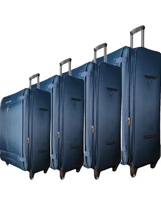 Set of 4 Nylon Spinner Suitcases with 4-Wheel Convenience and Zip Lock 