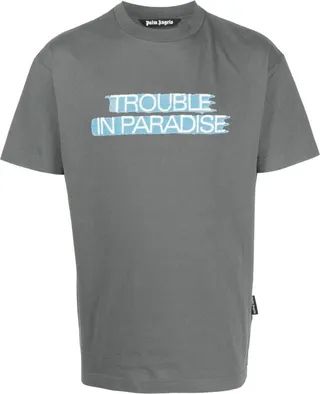 slogan-print short-sleeve T-shirt