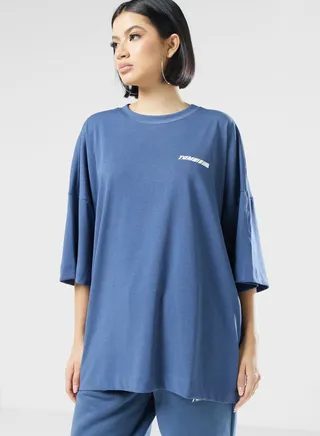 Exaggerated Racer Printed T-Shirt