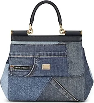 Dolce & Gabbana Small Sicily Bag in Patchwork Denim