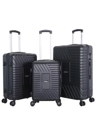 3 Piece ABS Hard side Trolley Luggage Set Spinner Wheels with Number Lock 