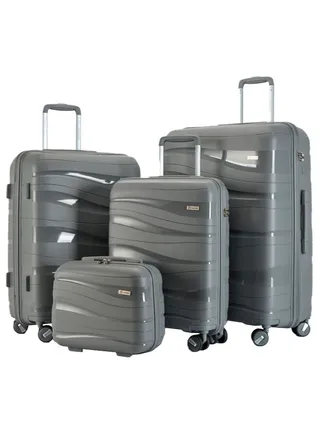 Luggage Set Suitcase Unbreakable Spinner Hardshell Lightweight TSA Lock Luggage Sets with PP Material, Luggage Sets Hardside With Spinner Wheels grey colour 