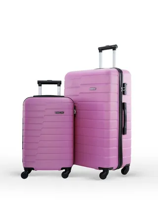 Beta ABS Hardside Spinner Luggage Trolley Set Pink 
