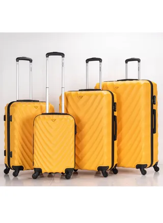Set of 4 ABS Trolley Luggage With Number Lock 20,24,28,32 Inches 