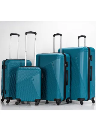 Set of 4 ABS Trolley Luggage With Number Lock 20,24,28,32 Inches 