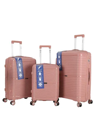 3 Pieces PP Hardside 360 degree Spinner Wheels Trolley Luggage Set with TSA Lock 20/24/28 Inch 