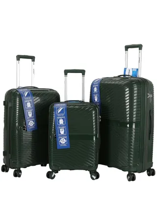 Trolley Luggage 3 Pieces Set PP Hard Side Bag 360 Degree Spinner Wheels Trolley Luggage Set with TSA Lock 