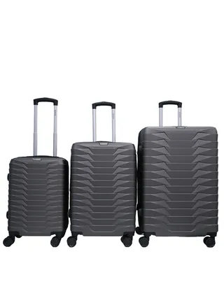 3 Piece ABS Hard side Trolley Luggage Set Spinner Wheels with Number Lock 