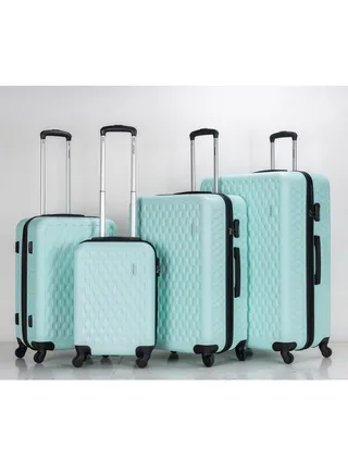 Set of 4 ABS Trolley Luggage With Number Lock 20,24,28,32 Inches 