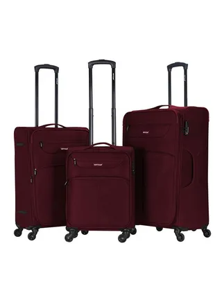 3 Piece Lightweight 4 Spinner Wheels Fabric Trolley Luggage Set 20/24/28 inches 