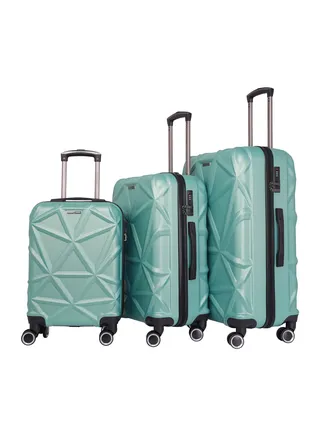 Matrix ABS Hardside Spinner Luggage Trolley Set 20/24/28 Inch Green 