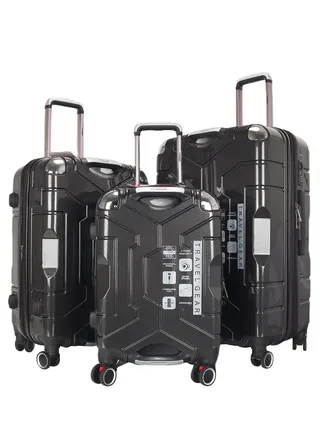 Trolley Luggage Set of 3 PCS TPC Hard Side Spinner Wheels with TSA Lock 