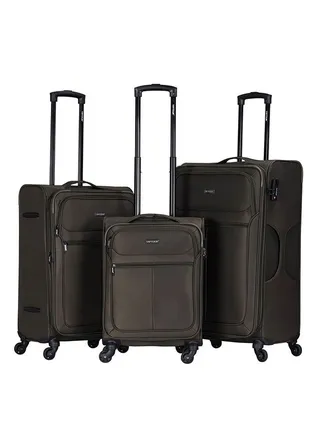 3 Piece Lightweight 4 Spinner Wheels Fabric Trolley Luggage Set 20/24/28 inches 
