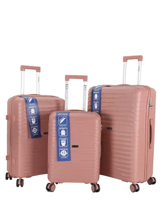 Trolley Luggage 3 Pieces Set PP Hard Side Bag 360 Degree Spinner Wheels Trolley Luggage Set with TSA Lock 