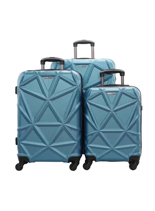 Matrix ABS Hardside Spinner Luggage Trolley Set 20/24/28 Inch Blue 