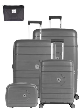 Pierre Cardin Hardcase Trolley Set of 4-PC86304 D.Grey 