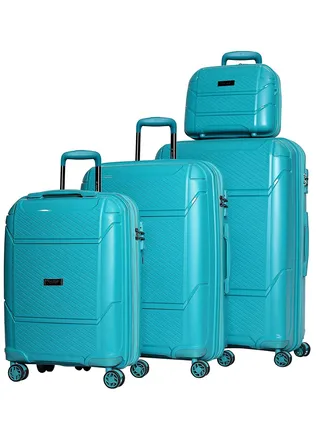 Travelling Suitcase Hard Shell Lightweight Luggage-Hard Sided with Spinner Wheels & 3 Digit Number Lock-Set of 3 Trolley Bags and 1 cosmetic bag (20/24/28/14 Inches) 