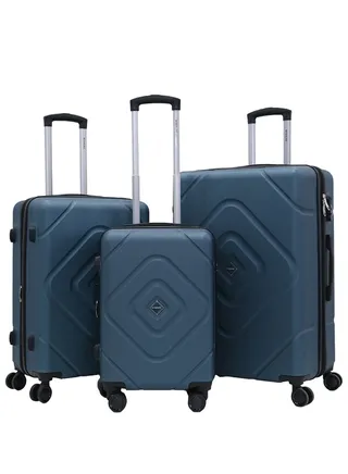 3 Piece ABS Hard side Trolley Luggage Set Spinner Wheels with Number Lock 