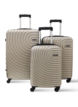 Kenzo3-Piece ABS Hardside Spinner Luggage Trolley Set 20/24/28 Inch Gold 