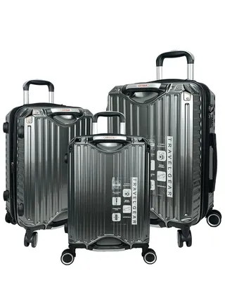 Trolley Luggage Set of 3 PCS TPC Hard Side Spinner Wheels with TSA Lock With Cup Holder 