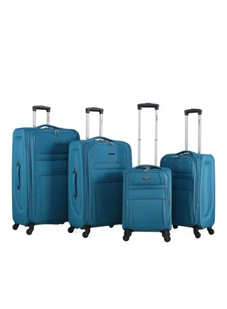 Set of 4 Light Weight Polyester Fabric Trolley Luggage With Number Lock 20,24,28,32 Inches 