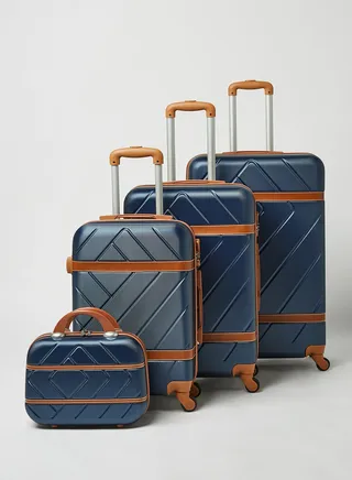 4-Piece Ultra Light Luggage Set Blue 