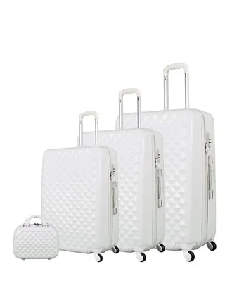 MOTONO 4Pcs Travel Luggage Sets, Suitcase Set with Spinner Wheels, Lightweight Travel Bags, Hard Shell Trolley with Beauty Case 