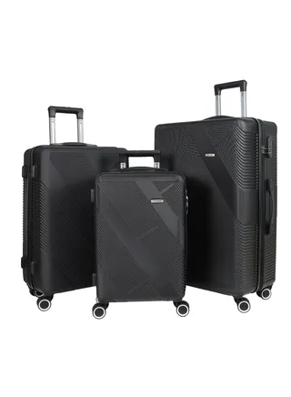 Miazib 3-Piece Hard Shell Luggage Set - Ultra Durable, Lightweight, Stylish Turquoise Black Suitcases with TSA Lock, 360° Spinner Wheels, and Expandable Design for Versatile Travel Needs 