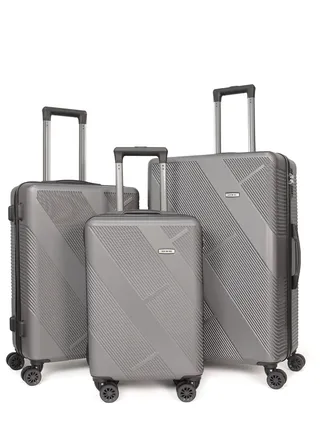 Sleek Grey 3-Piece Hard Shell Luggage Set with TSA Lock & Spinner Wheels – Lightweight, Durable Suitcases for Travel – 20", 24", 28 
