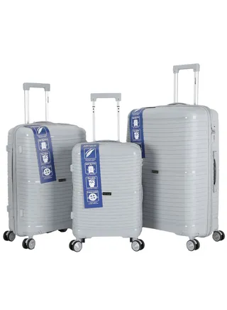 3 Pieces PP Hardside 360 degree Spinner Wheels Trolley Luggage Set with TSA Lock 20/24/28 Inch 