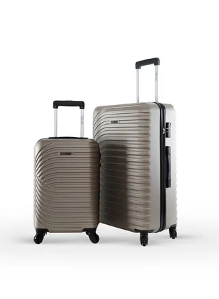 Sparkle ABS Hardside Spinner Luggage Trolley Set Champagne 