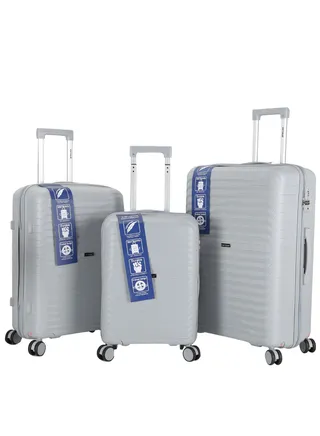 Trolley Luggage 3 Pieces Set PP Hard Side Bag 360 Degree Spinner Wheels Trolley Luggage Set with TSA Lock 