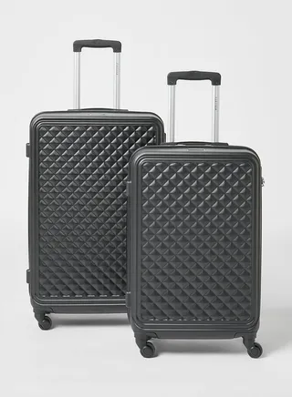 2-Piece Luggage Set Black 