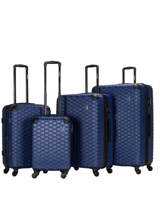 4 Pack Of Hardside Spinner Number Locked Luggage Trolley 