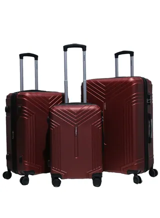3 Piece ABS Hard side Trolley Luggage Set Spinner Wheels with Number Lock 