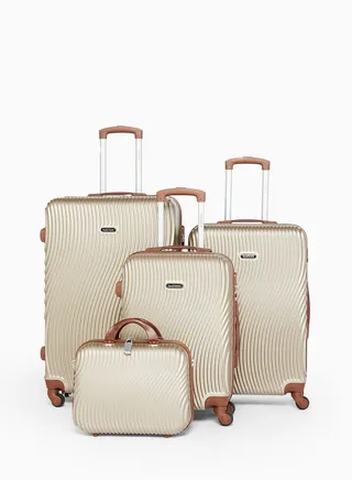 4 Piece Trolley Travel Luggage Set With TSA Lock 