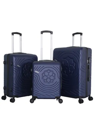 3 Piece ABS Hard side Trolley Luggage Set Spinner Wheels with Number Lock 