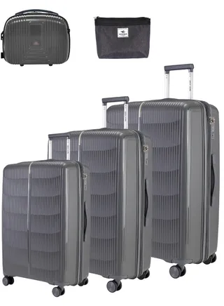 Pierre Cardin Unbreakable Luggage Set of 4, Expandable and Anti Theft Double Zipper Suitcase 