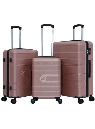 3 Piece ABS Hard side Trolley Luggage Set Spinner Wheels with Number Lock 