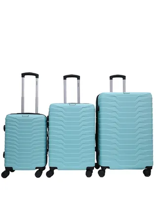 3 Piece ABS Hard side Trolley Luggage Set Spinner Wheels with Number Lock 