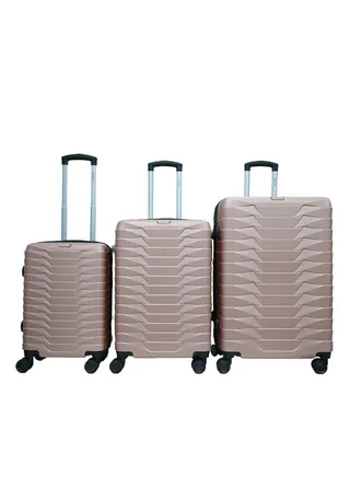 3 Piece ABS Hard side Trolley Luggage Set Spinner Wheels with Number Lock 