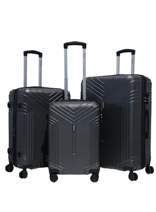 3 Piece ABS Hard side Trolley Luggage Set Spinner Wheels with Number Lock 
