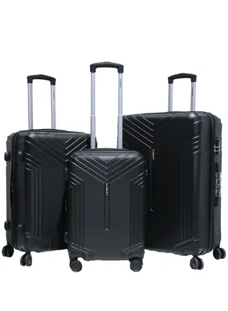 3 Piece ABS Hard side Trolley Luggage Set Spinner Wheels with Number Lock 