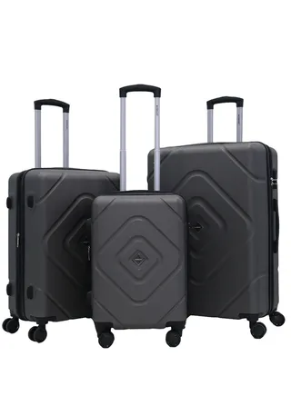 3 Piece ABS Hard side Trolley Luggage Set Spinner Wheels with Number Lock 