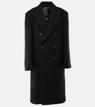 Double-breasted wool coat