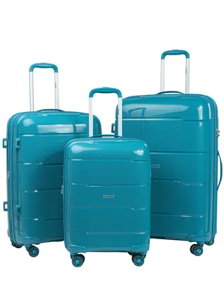 Trolley Luggage 3 Pieces Set PP Hard Side Bag 360 Degree Spinner Wheels Trolley Luggage Set with TSA Lock 