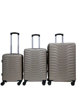 3 Piece ABS Hard side Trolley Luggage Set Spinner Wheels with Number Lock 