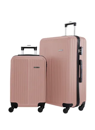 Spar ABS Hardside Spinner Luggage Trolley Set Rose Gold 
