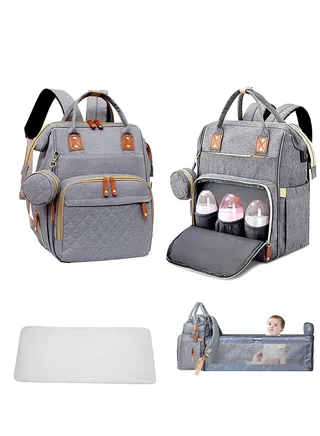Diaper Bag Backpack with Changing Station, 3 in 1 Baby Diaper Backpack with Foldable Changing Pad,Waterproof&Large Capacity 